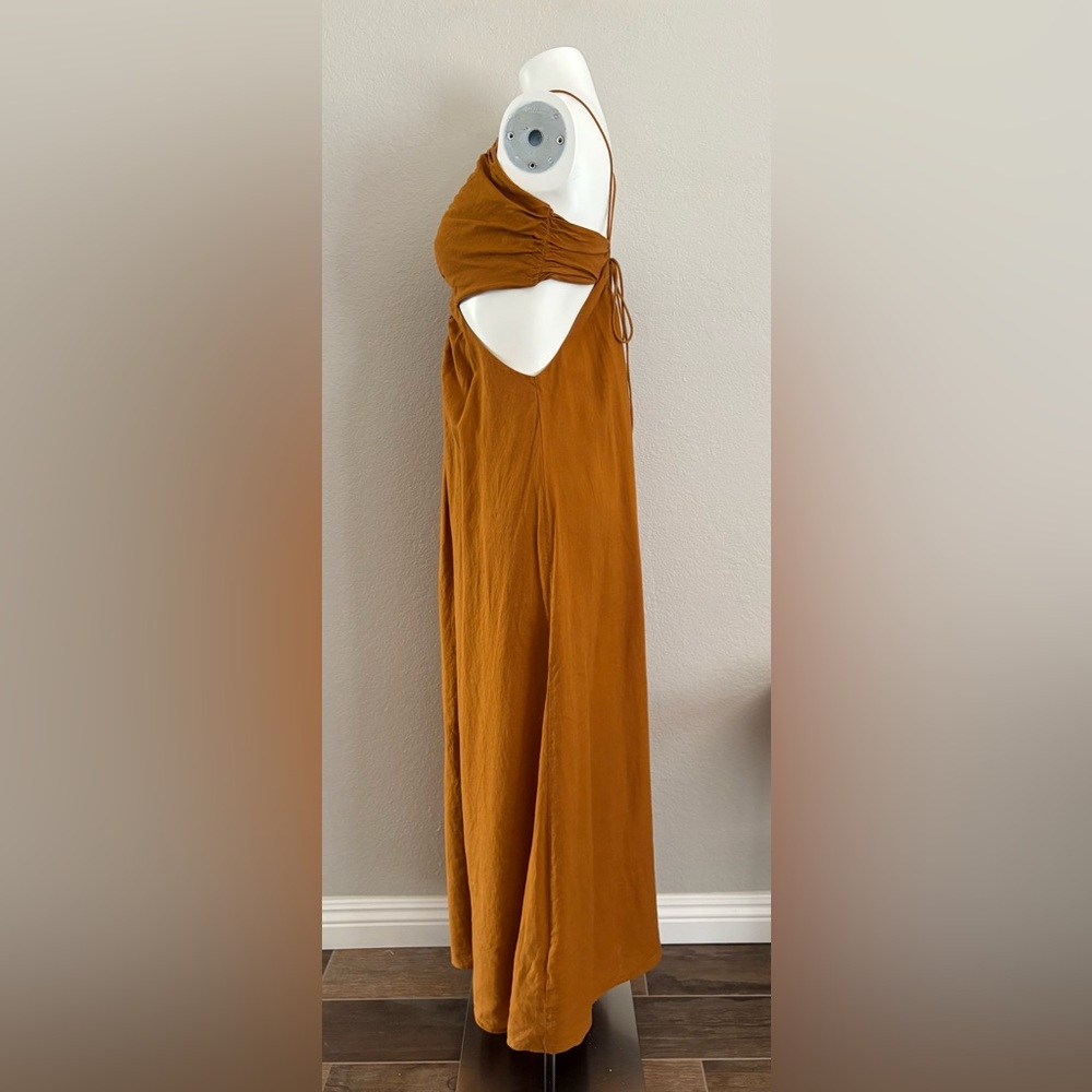 Banana Republic Manon Linen Blend Maxi Cutout Dress Sz 10 - Picture 9 of 15
